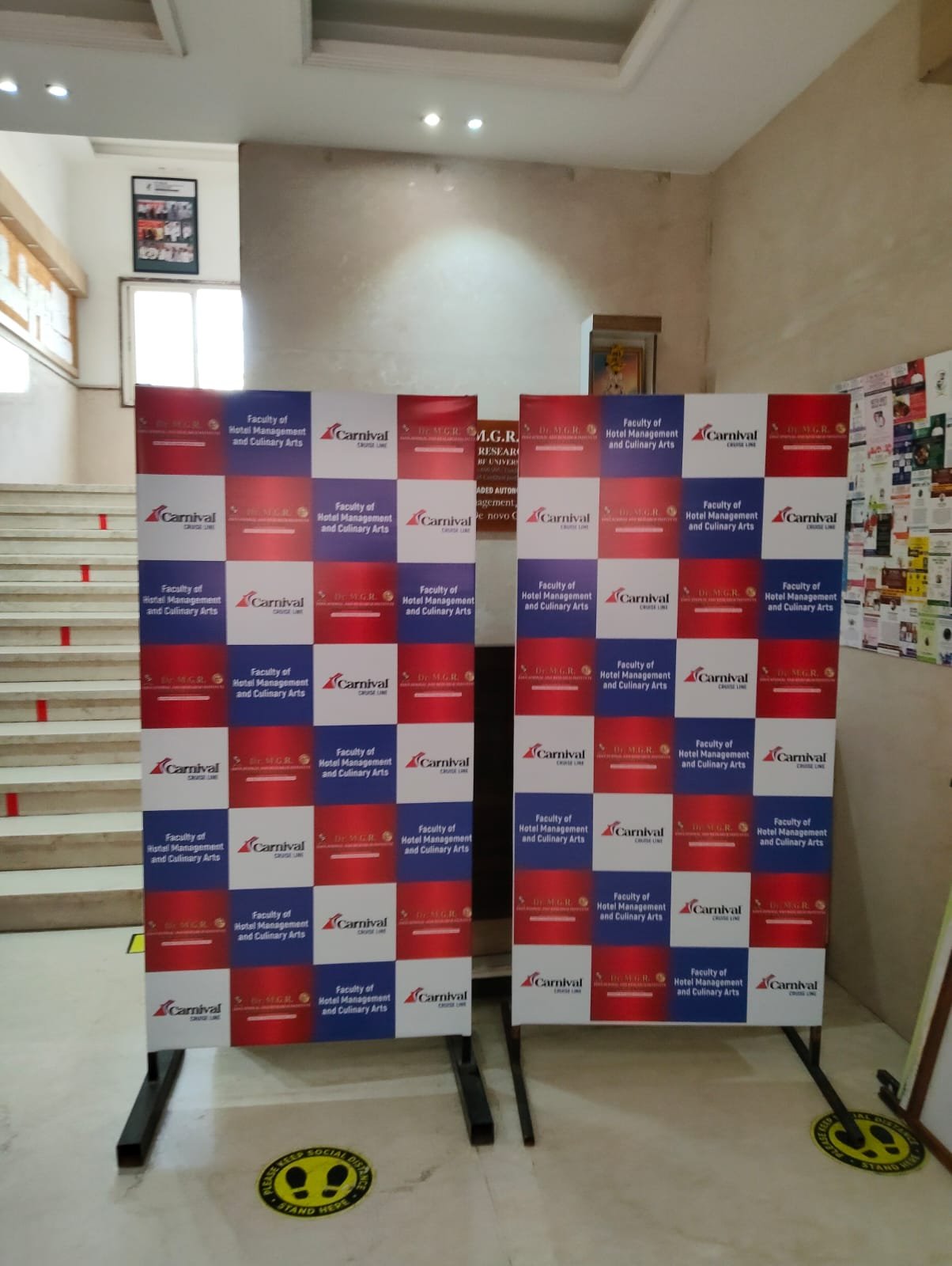 Founders Seminar event backdrop and rollup banners
